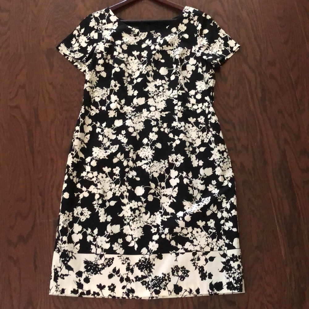 Talbots black floral A-line dress SZ 16 Never worn